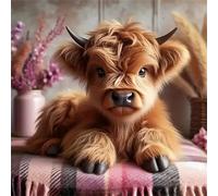 Lituor 5D Calf Diamond Art Painting Kits for Adults,Animal Diamond Painting for Beginner,DIY Full Cross Stitch Embroidery Art Pictures Home Wall Decor Gift Round Drill,95x95 cm