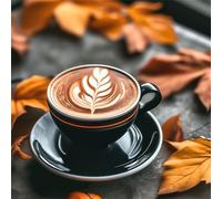 Lituor 5D Coffee Diamond Art Painting Kits for Adults,Autumn Diamond Painting for Beginner,DIY Full Cross Stitch Embroidery Art Pictures Home Wall Decor Gift Round Drill,55x55 cm