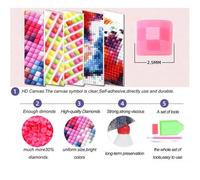 Lituor 5D Flower Woman Diamond Art Painting Kits for Adults,Pink Japanese Diamond Painting for Beginner,DIY Full Cross Stitch Embroidery Art Pictures Home Wall Decor Gift Square Drill,85x85 cm
