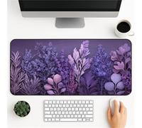 Lituor Alfombrilla de Ratón 1000x500x3mm,Alfombrilla ratón XXL Gaming Hojas de Lavanda Morada,Superficie Que Mejora La Precisión Y Velocidad Base Antideslizante,Alfombrillao de Escritorio para Laptop