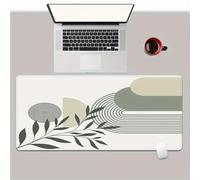 Lituor Alfombrilla de Ratón 1000x500x3mm,Alfombrilla ratón XXL Gaming Hojas de línea Verde,Superficie Que Mejora La Precisión Y Velocidad Base Antideslizante,Alfombrillao de Escritorio para Laptop