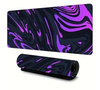 Lituor Alfombrilla de Ratón 600x300x2mm,Alfombrilla ratón XXL Gaming Fluido Negro púrpura,Superficie Que Mejora La Precisión Y Velocidad Base Antideslizante,Alfombrillao de Escritorio para Laptop