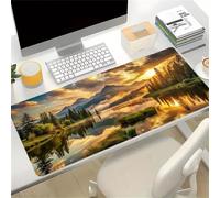 Lituor Alfombrilla de Ratón 600x300x2mm,Alfombrilla ratón XXL Gaming Lago Sunset Nature,Superficie Que Mejora La Precisión Y Velocidad Base Antideslizante,Alfombrillao de Escritorio para Laptop
