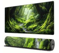 Lituor Alfombrilla de Ratón 600x300x2mm,Alfombrilla ratón XXL Gaming Paisaje de Jungla Verde,Superficie Que Mejora La Precisión Y Velocidad Base Antideslizante,Alfombrillao de Escritorio para Laptop