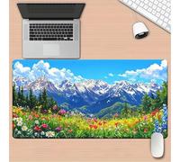 Lituor Alfombrilla de Ratón 600x300x2mm,Alfombrilla ratón XXL Gaming Paisaje Montaña Flores,Superficie Que Mejora La Precisión Y Velocidad Base Antideslizante,Alfombrillao de Escritorio para Laptop