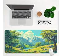 Lituor Alfombrilla de Ratón 600x300x2mm,Alfombrilla ratón XXL Gaming Paisaje Verde montaña,Superficie Que Mejora La Precisión Y Velocidad Base Antideslizante,Alfombrillao de Escritorio para Laptop