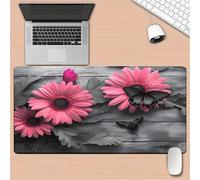 Lituor Alfombrilla de Ratón 600x300x3mm,Alfombrilla ratón XXL Gaming Mariposa Margarita Rosa,Superficie Que Mejora La Precisión Y Velocidad Base Antideslizante,Alfombrillao de Escritorio para Laptop