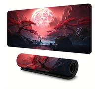 Lituor Alfombrilla de Ratón 600x300x3mm,Alfombrilla ratón XXL Gaming Paisaje de Luna roja,Superficie Que Mejora La Precisión Y Velocidad Base Antideslizante,Alfombrillao de Escritorio para Laptop