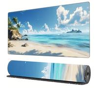 Lituor Alfombrilla de Ratón 600x400x3mm,Alfombrilla ratón XXL Gaming Vista al mar Azul,Superficie Que Mejora La Precisión Y Velocidad Base Antideslizante,Alfombrillao de Escritorio para Laptop