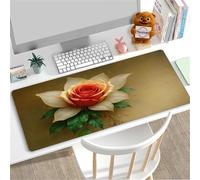 Lituor Alfombrilla de Ratón 700x400x2mm,Alfombrilla ratón XXL Gaming Hermosas Flores de Rosa,Superficie Que Mejora La Precisión Y Velocidad Base Antideslizante,Alfombrillao de Escritorio para Laptop