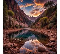 Lituor Diamond Painting Kit Completo,5D Río Canyon diamond painting para Adultos,Cuadrado DIY Paisaje natural Kits de Pintura de Diamantes Lienzo Punto de Cruz Craft para Hogar Pared Decor 105x105 cm