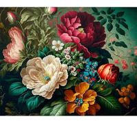 Lituor Pintar por Numeros Adultos,Flores de peonía coloridas sin Marco DIY Pintura por Números,Kit de Pintura al óleo de Lienzo Adultos Pigmento Acrílico Paint by Numbers para Hogar Decor 40x50cm