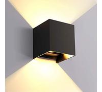 litwlds Apliques de Pared LED 6W Regulable Lámpara de Pared Interior exterior Moderna Ajustable Luz de Aluminio para Salón Dormitorio Baño Escalera 3000K Negro 6W）