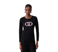 Liu Jo BASIC T-SHIRT TF6245 JS003 T-shirt maniche lunghe, Nero - Rosa - 210568002930_L