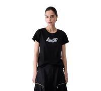 Liu Jo BASIC T-SHIRT TF6283 JS923 T-shirt maniche corte, Black-White - 210574002438_XL