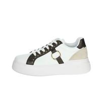 LIU JO BF3157 - Zapatillas blancas de moda para mujer de piel sintética con cuña media, Color blanco., 39 EU