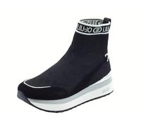 LIU JO BF5003 Maxi Wonder Black Botines con cuña para mujer de tejido elástico, Negro , 39 EU