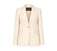 Liu Jo - Blazer de Viscosa a Rayas Diplomáticas - Jackets - Mujer - Beige - XL -