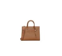 Liu Jo Bolso de mano Halona M con logotipo en relieve, piel sintética, Sequoia, 32 x 24 x 14 cm, correa extraíble