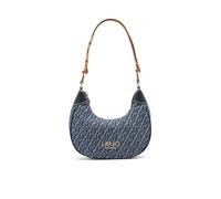 Liu Jo Bolso Hobo Evrim, Dress Blue, 80% Algodón 20% Poliéster, 24x18x7 cm, con Cremallera y Bolsillo Interior, Asa Ajustable