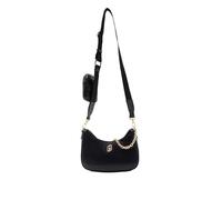 Liu Jo Bolso Negro con Cadena Dorada, Bolsillo Exterior, Diseño Elegante