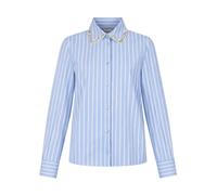 Liu Jo - Camisa de Popelina a Rayas con Cuello Desmontable - Blouses & Shirts - Mujer - Azul - M -