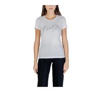Liu Jo - Camiseta Blanca Estampada de Algodón con Mangas Cortas - Tops - Mujer - Blanco - M -