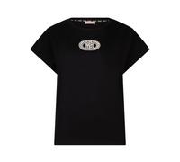Liu Jo - Camiseta con Detalles de Pedrería - Tops - Mujer - Negro - XL -
