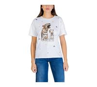 Liu Jo - Camiseta de manga corta con estampado y pedrería - Tops - Mujer - Blanco - M -