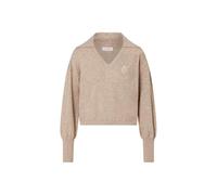 Liu Jo Camiseta de mujer de mezcla de viscosa con cuello en V TF6044, Castaño Brown, S