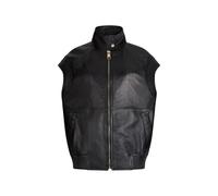 Liu Jo - Chaleco sin Mangas de Cuero de Cordero Oversize - Jackets - Mujer - Negro - S -