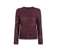 Liu Jo Maglia M/L IN LAMÉ Punto Pizzo - Jersey Ajour rojo vino, X0786 Berenjena Baño, M