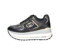 LIU JO BF5011 Maxi Wonder Plus Black Zapatillas de moda para mujer de piel y cuña, Negro , 39 EU