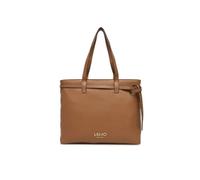 LIU JO Milano Bolso Tote de Piel, Marrón Claro, con Correa Decorativa con Tachuelas, Asas Dobles, Estilo Elegante