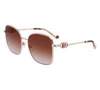 Liu Jo Mujer LJ155S 770 Gafas de sol Metal Oro rosa Marrón Cuadrada Normal