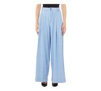 Liu Jo - Pantalones a Rayas de Talle Alto en Denim - Trousers - Mujer - Azul - M -