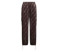 Liu Jo - Pantalones Cargo de Terciopelo con Estampado de Logotipo - Trousers - Mujer - Marrón - XS -