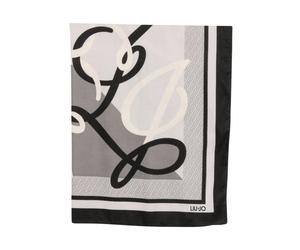 Liu Jo - Pañuelo Cuadrado con Logo Estampado - Accessories - Mujer - Negro - ONE SIZE -
