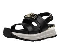 Liu Jo Sandalias Deportivas para Mujer, Plataforma Blanca, Tiras Negras con Hebilla, Suela Antideslizante (Negro, Sistema tallas calzado EU, Adulto, Números, mediano, 38)