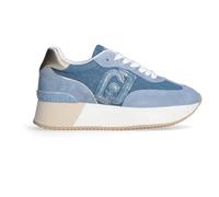 LIU JO BA5035 Dreamy Denim Zapatillas deportivas para mujer de nobuk y tejido azul con cuña alta, denim, 39 EU