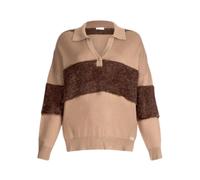 Liu Jo - Suéter Polo a Rayas - Knitwear - Mujer - Marrón - XL -