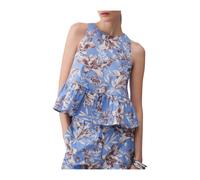 Liu Jo - Top de Popelina con Lazo - Blouses & Shirts - Mujer - Azul - M -