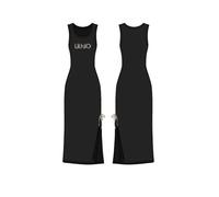 Liu Jo Vestido de mujer largo jersey negro/animal ES26LJ54 VA6215 JS360 Y9908 (IT, texto, M, regular, regular, negro)
