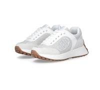 LIU.JO Zapatillas Casual, Gris y Blanco, Logo Plateado, Suela de Goma Talla 41