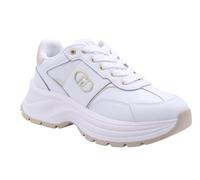LIU.JO Zapatillas Chunky para Mujer, Suela Gruesa, Blanco y Dorado, Estilo Plataforma (Blanco, Sistema Tallas Calzado EU, Adulto, Números, Mediano, 36)