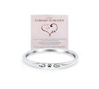LIU JUN Anillo fino con estampado de pata para mujer, To My Furbaby In Heaven Angel Wing Claw Pet Missing You Always Memorial Gifts Jewelry, 9, Acero inoxidable, Sin piedra preciosa