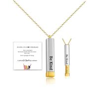 LIU JUN Be Kind Of A B Collares para mujer, para mejores amigas, hermandad de hermandad de hermanas, colgante de tubos cuadrados inspiradores con mensaje oculto, banda de acero inoxidable, joyería de
