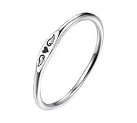 LIU JUN For Memorial - Anillo de corazón pequeño con alas, Missing You Always I'll Hold You In My Heart Anillos Lost Loved One Loss Misborage Memorial Jewelry Gift, Acero de titanio, Sin piedra