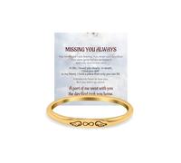 LIU JUN For Memorial - Anillo fino con corazón con alas para mujer, Missing You Always Rings Lost Loved One, Medium, Metal, Sin piedra preciosa