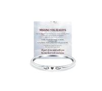 LIU JUN For Memorial - Anillo fino con corazón con alas para mujer, Missing You Always Rings Lost Loved One, Medium, Metal, Sin piedras preciosas